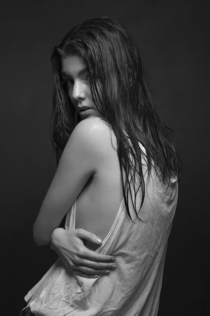 Girls With Daddy Issues: Black And White Perspectives 65 Woman Representing Emotional Depth And Psychology