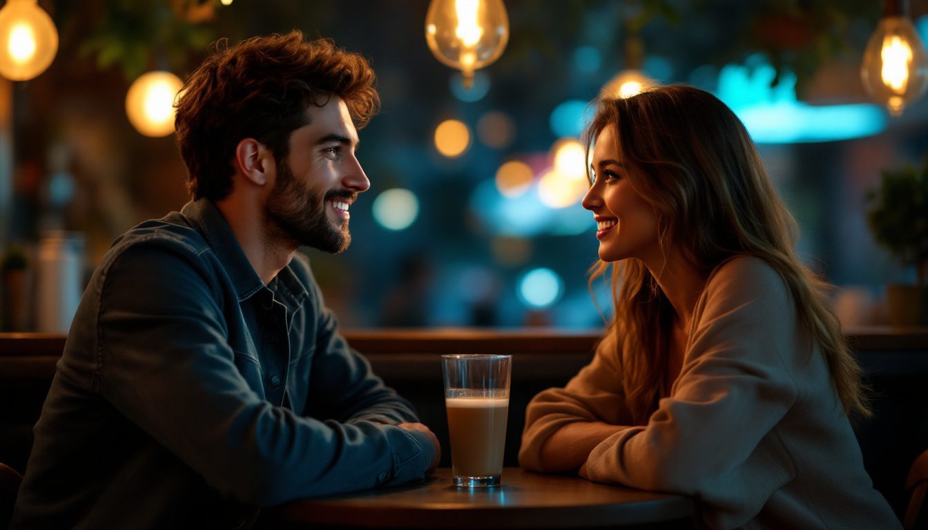 Awkward Silence Or Flirting Opportunity? How To Make The Most Of It 22 A Man And Woman Sharing A Silent Moment In A Café, Exchanging Deep Eye Contact And Romantic Tension Instead Of Awkwardness
