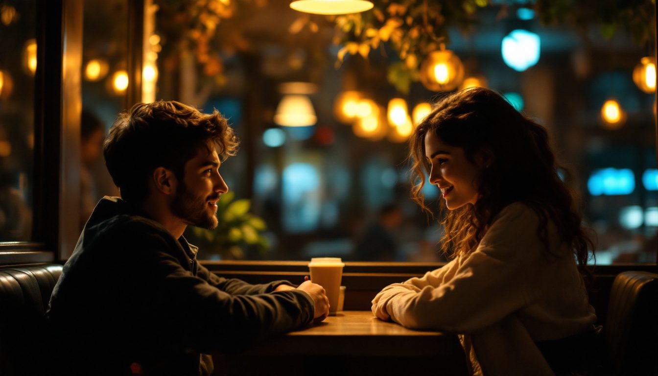 Awkward Silence Or Flirting Opportunity? How To Make The Most Of It 19 A Man And Woman Sharing A Silent Moment In A Café, Exchanging Deep Eye Contact And Romantic Tension Instead Of Awkwardness