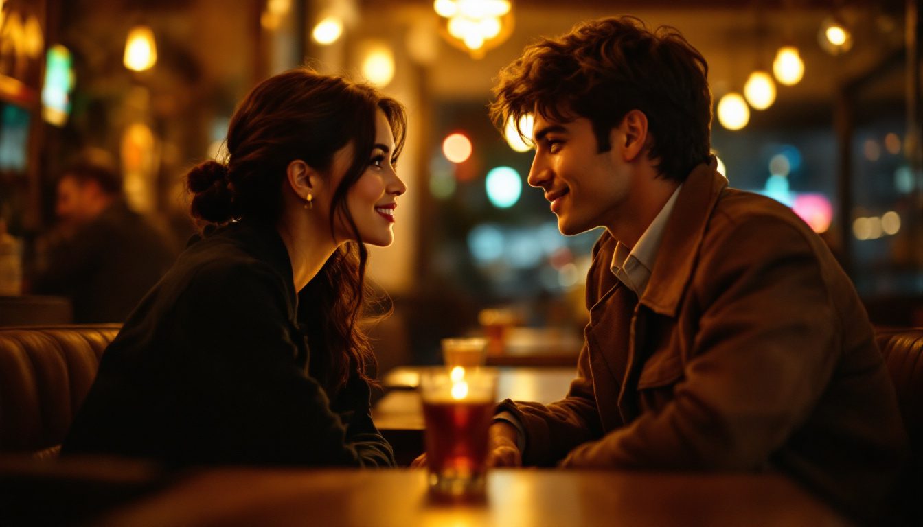 Awkward Silence Or Flirting Opportunity? How To Make The Most Of It 20 A Man And Woman Sharing A Silent Moment In A Café, Exchanging Deep Eye Contact And Romantic Tension Instead Of Awkwardness