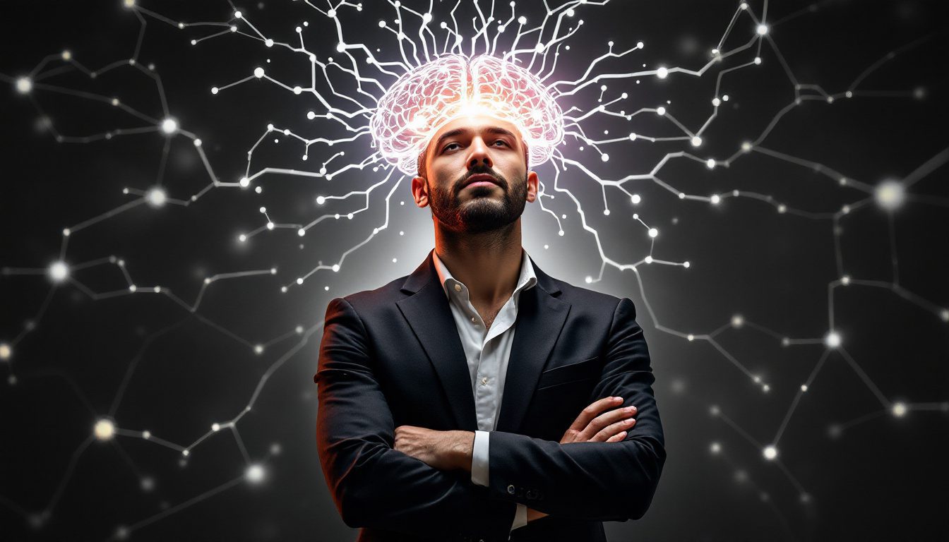 Rewire Your Unconscious Mind: Stop Self-Sabotaging Your Success With Women 26 Neuroplasticity &Amp; Confidence: A Glowing Brain With Neural Pathways Lighting Up, Representing Subconscious Rewiring.&Quot;