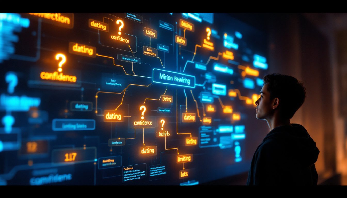 Rewire Your Unconscious Mind: Stop Self-Sabotaging Your Success With Women 29 Faq: Mindset Rewiring For Dating Success: A Glowing Mind Map With Key Questions About Subconscious Beliefs And Attraction.