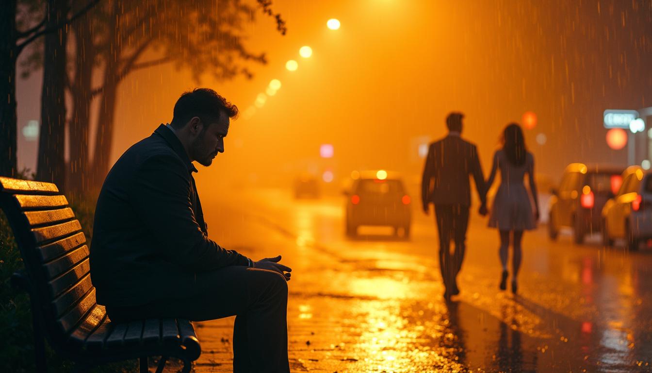 How Women Use The Friend Zone To Manipulate Men: Strategies And How To Avoid Them 45 A Lonely Man Watching A Couple, Symbolizing The Frustration And Emotional Toll Of The Friend Zone On Men'S Mental Well-Being.
