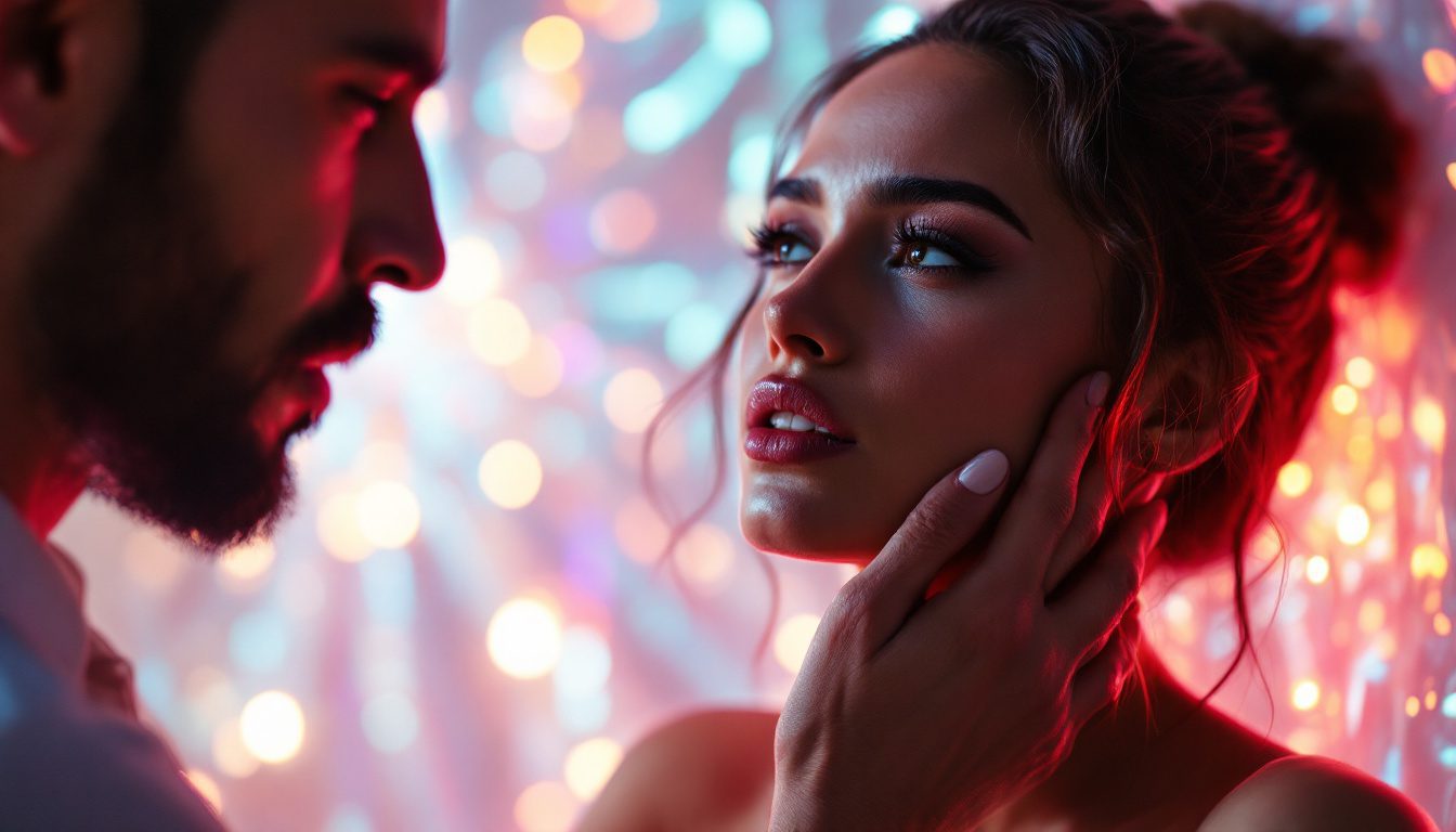 The Science Of Emotional Exploitation: How To Make A Woman Addicted To You 36 Depiction Of Emotional Manipulation In Seduction, Showing A Man Using Psychological Tactics To Deepen A Woman’s Emotional Dependence.