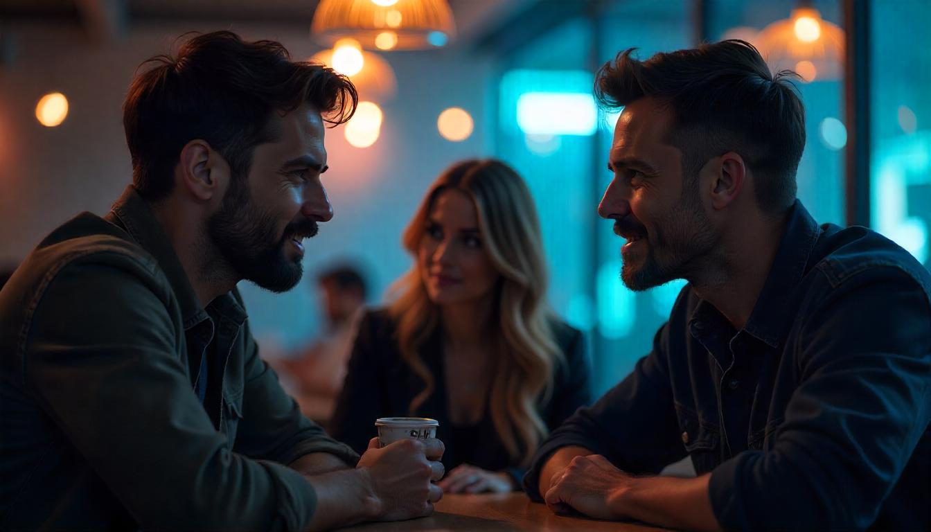Is Your Best Friend A Cock-Block? How To Handle Social Sabotage 21 A Friend Appearing Jealous Or Competitive While The Other Remains Unaware, Illustrating The Subconscious Reasons Behind Social Sabotage In Dating.