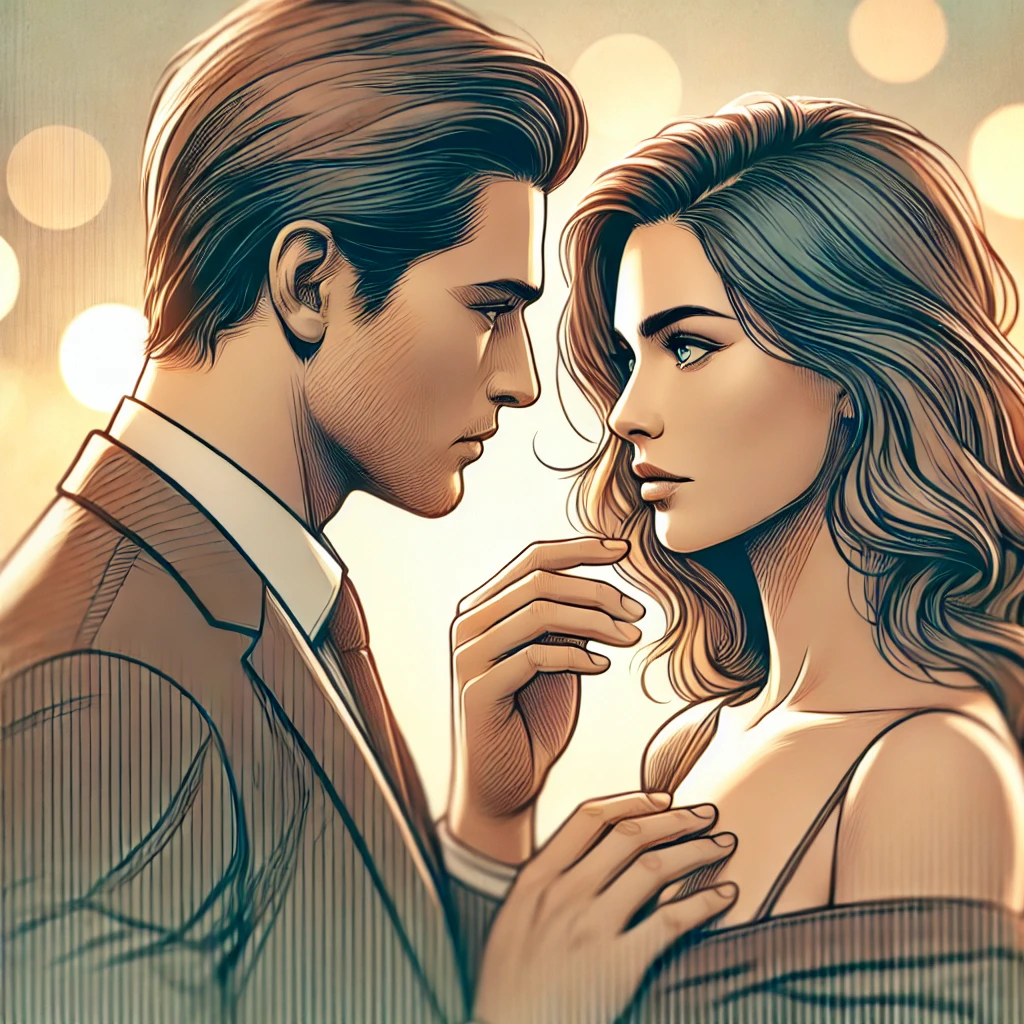 How To Spike A Woman’s Emotions And Make Her Crave You 41 A Striking Digital Illustration Of A Man And Woman Using Body Language To Create Subtle Emotional Triggers, Maintaining Eye Contact And Close Proximity To Build Tension