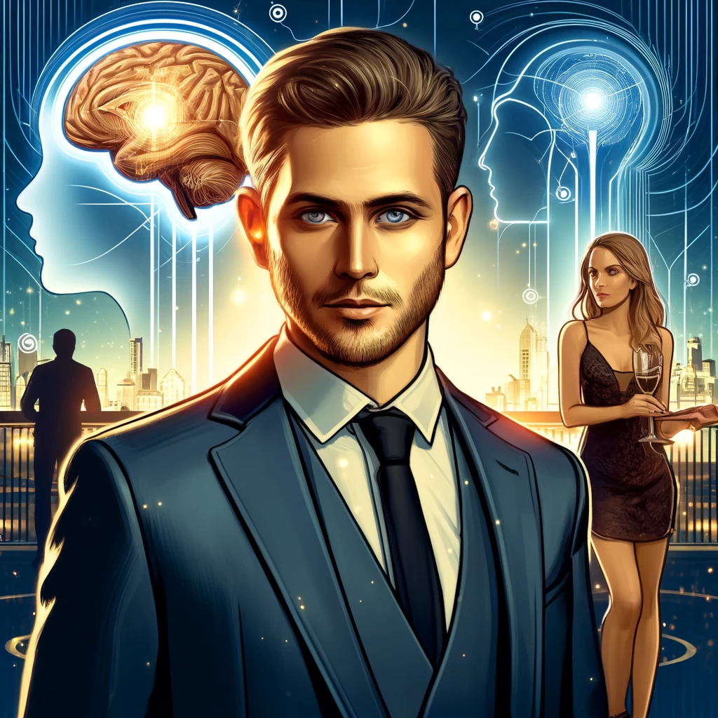 What Is The Scrambler Dating Technique? How To Make Her Obsessed 22 Illustration Of A Confident Man Subtly Influencing A Woman'S Emotions Through The Scrambler Dating Technique, With Neural Connections Symbolizing The Psychological Foundation