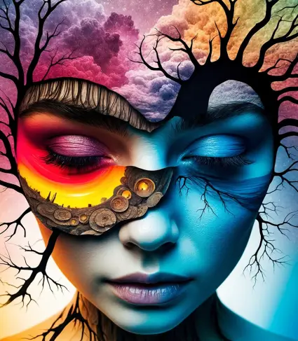 The Hidden Truth About The October Man Sequence You Won’t Find Anywhere Else 62 Surreal Illustration Of A Woman With Vibrant Colors And Tree-Like Branches Symbolizing Transformation, Emotional Depth, And Sensory Connection—Reflecting The Essence Of The October Man Sequence.