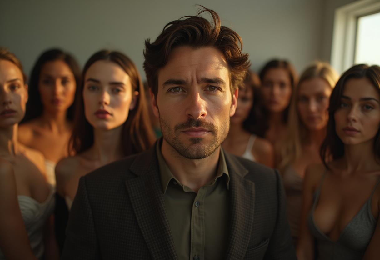 How To Eliminate Fear Of Rejection - And Become Rejection-Proof In Dating 28 Cinematic Portrait Of A Calm Confident Man Facing A Crowd, Warm Light, Sharp Focus On Eyes, Visual Metaphor For Courage And Emotional Control