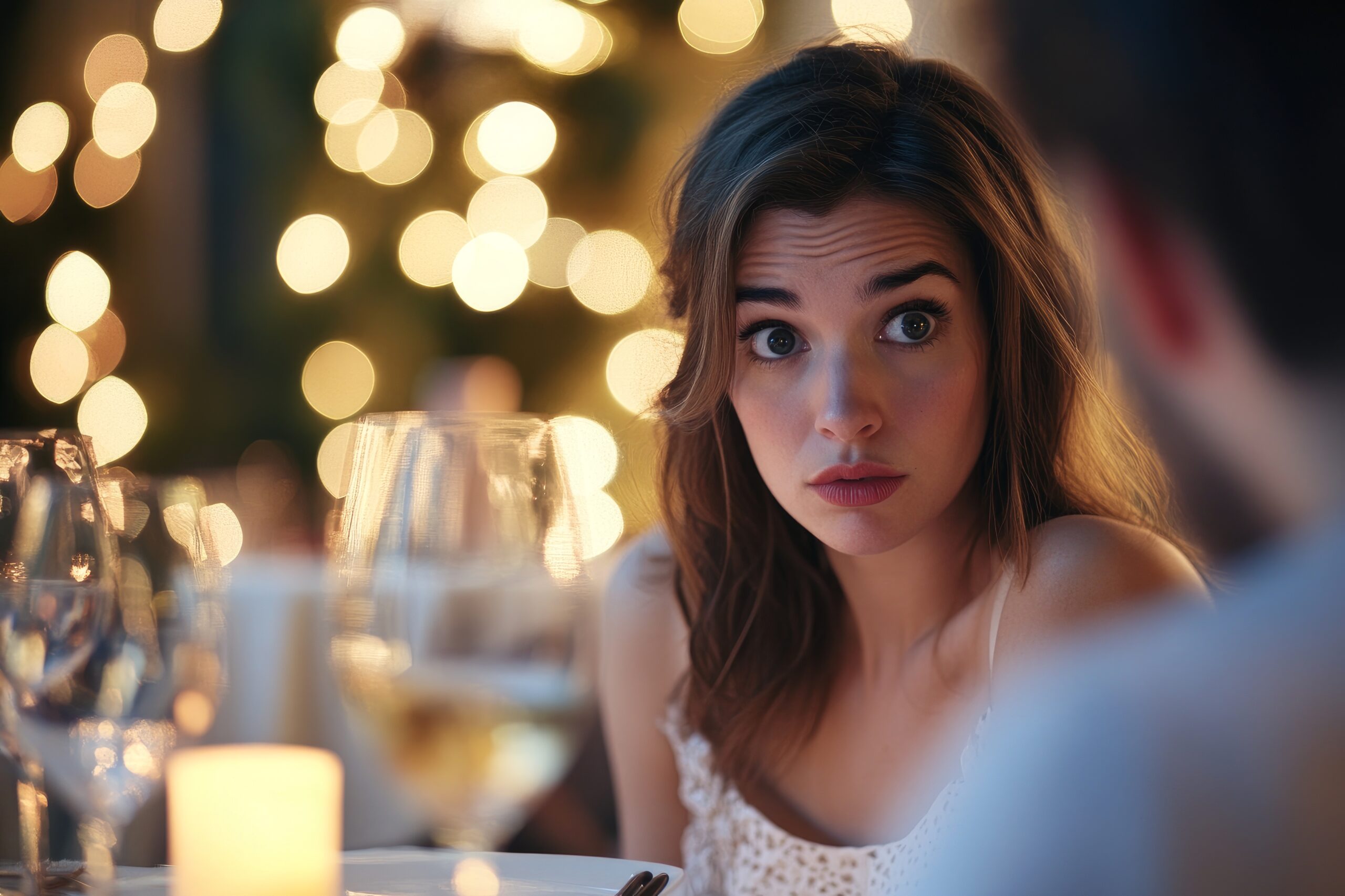 Playgirl Vs. Attention Seeker: How To Tell If She’s Serious Or Just Playing 29 Playgirl Vs. Attention Seeker: Beautiful-Woman-Romantic-Dinner-Looking-Her-Partner-With-Confused-Expression-After-Misun