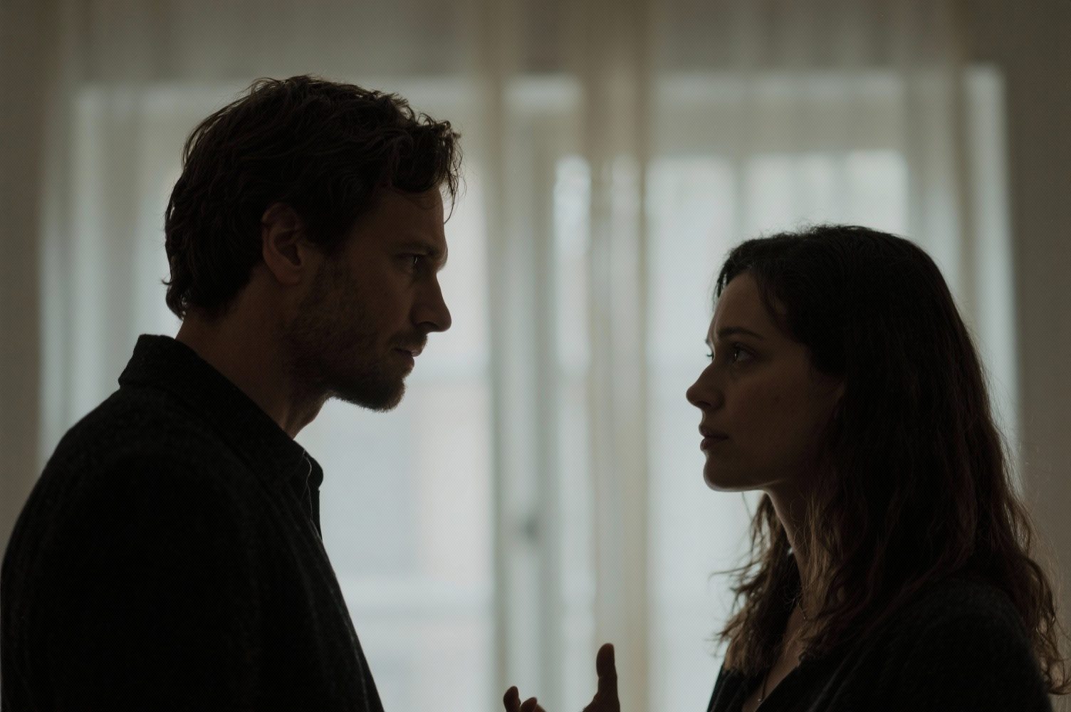 What Women Say Vs. What They Actually Mean — The Translation Guide Every Man Needs 35 Cinematic Composition Of Man And Woman In Conversation, Subdued Lighting, Tension And Curiosity Visible, Subtle Emotional Charge, Editorial Realism.