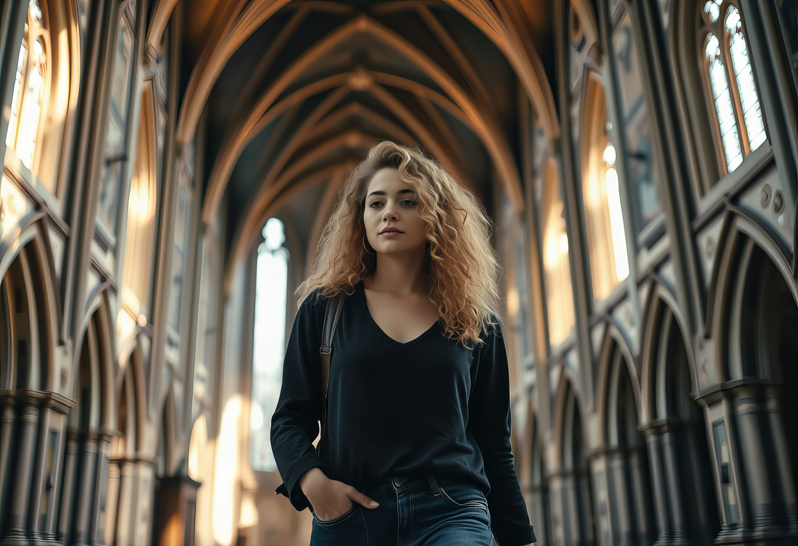 Am I Dating A Woman With Daddy Issues? (7 Signs To Look Out For) 17 Woman-Walking-Cathedral-With-Long-Hair
