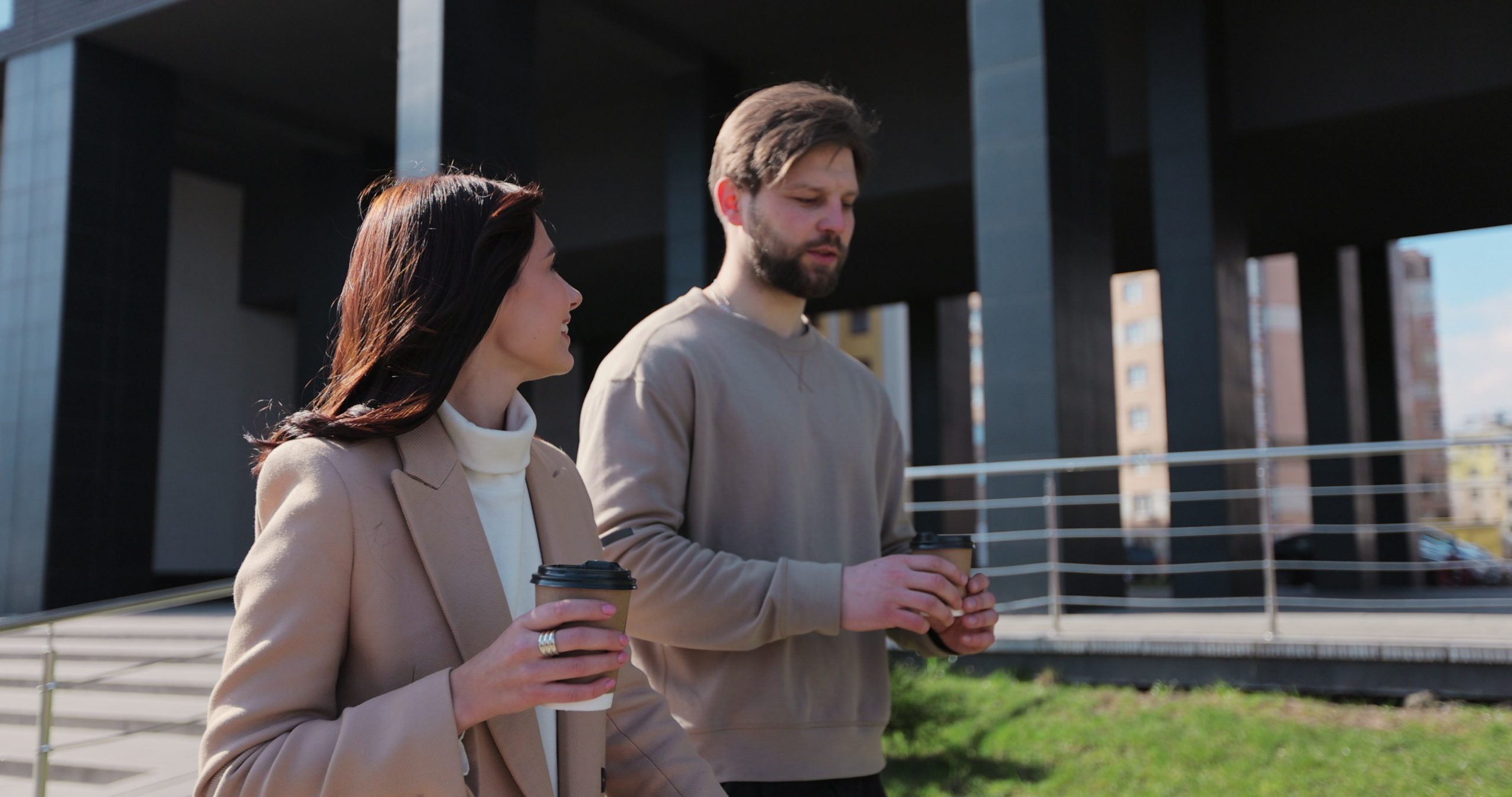 How To Friend Zone A Girl (Without Ruining The Vibe Or Losing Power) 17 Young Couple Smiling Confident Drinking Coffee At Street. Man And Woman Having Conversation On Urban Street