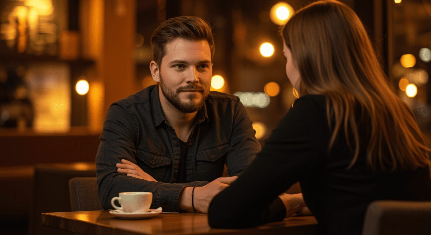 Man using reverse psychology to intrigue his girlfriend and enhance attraction through subtle influence.